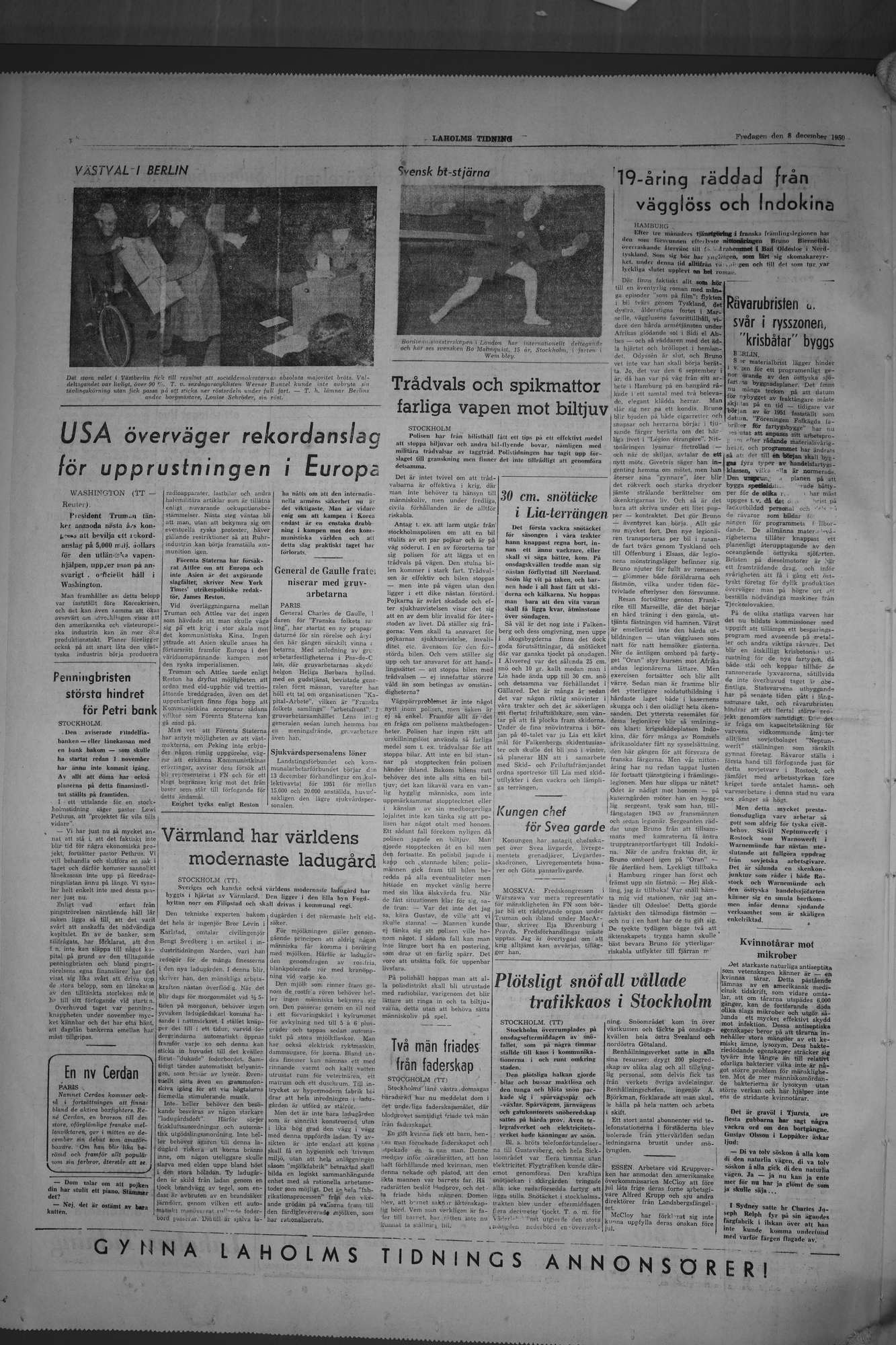 Laholms Tidning Fredag 8 december 1950, sida 6