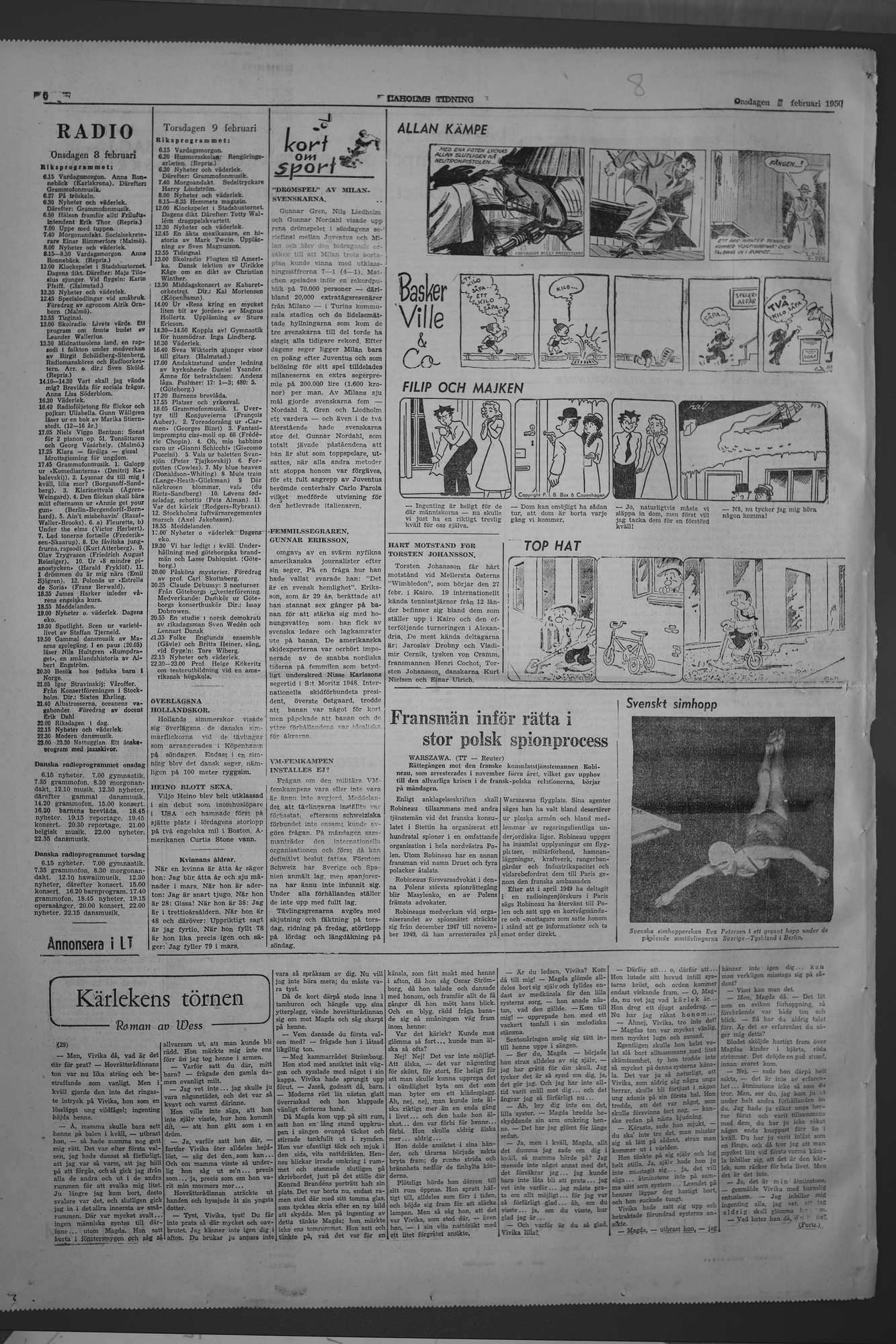 Laholms Tidning Onsdag 8 februari 1950, sida 6