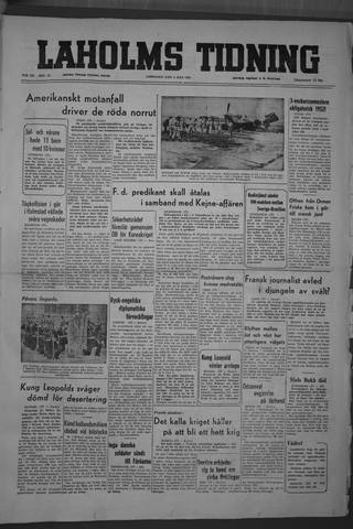 Förstasidan, Lördag 8 juli 1950