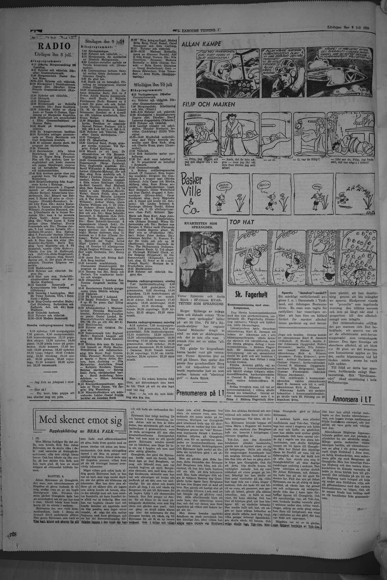 Laholms Tidning Lördag 8 juli 1950, sida 8