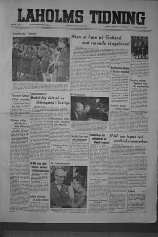 Förstasidan, Torsdag 8 juni 1950
