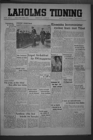 Förstasidan, Onsdag 9 augusti 1950