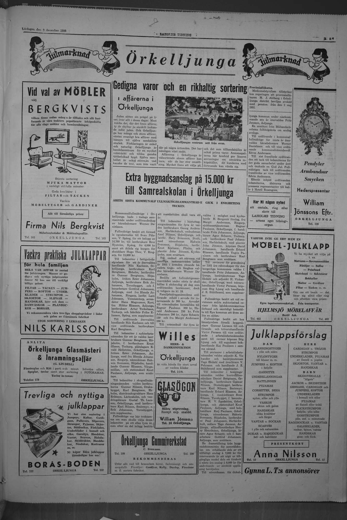 Laholms Tidning Lördag 9 december 1950, sida 5