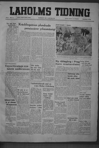 Förstasidan, Måndag 9 januari 1950