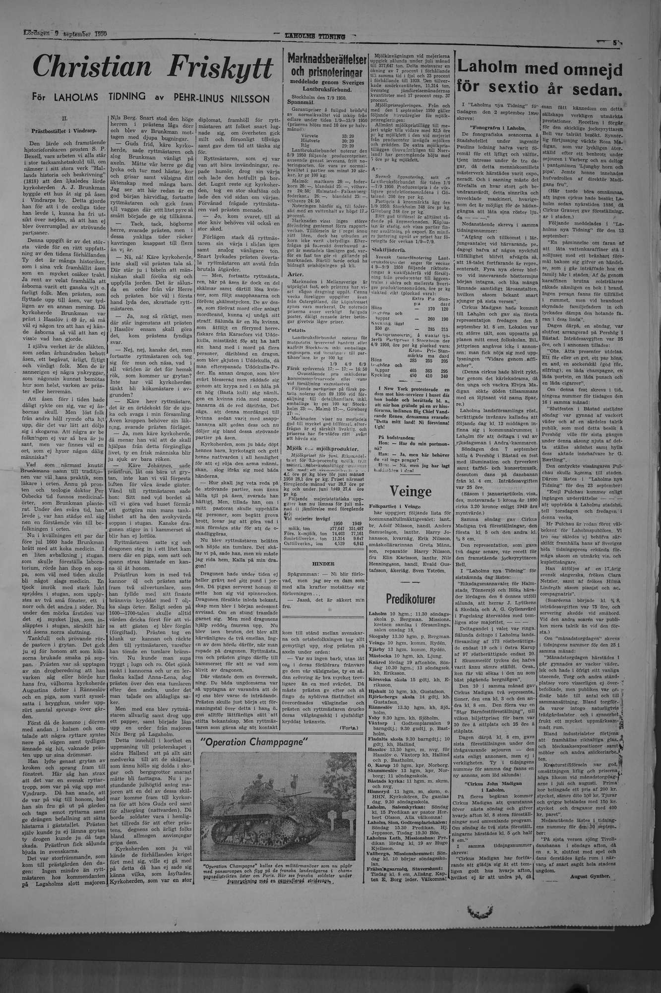 Laholms Tidning Lördag 9 september 1950, sida 5