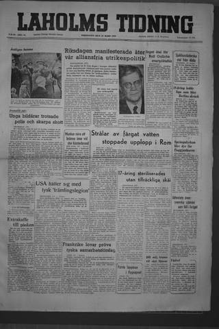 Förstasidan, Torsdag 23 mars 1950