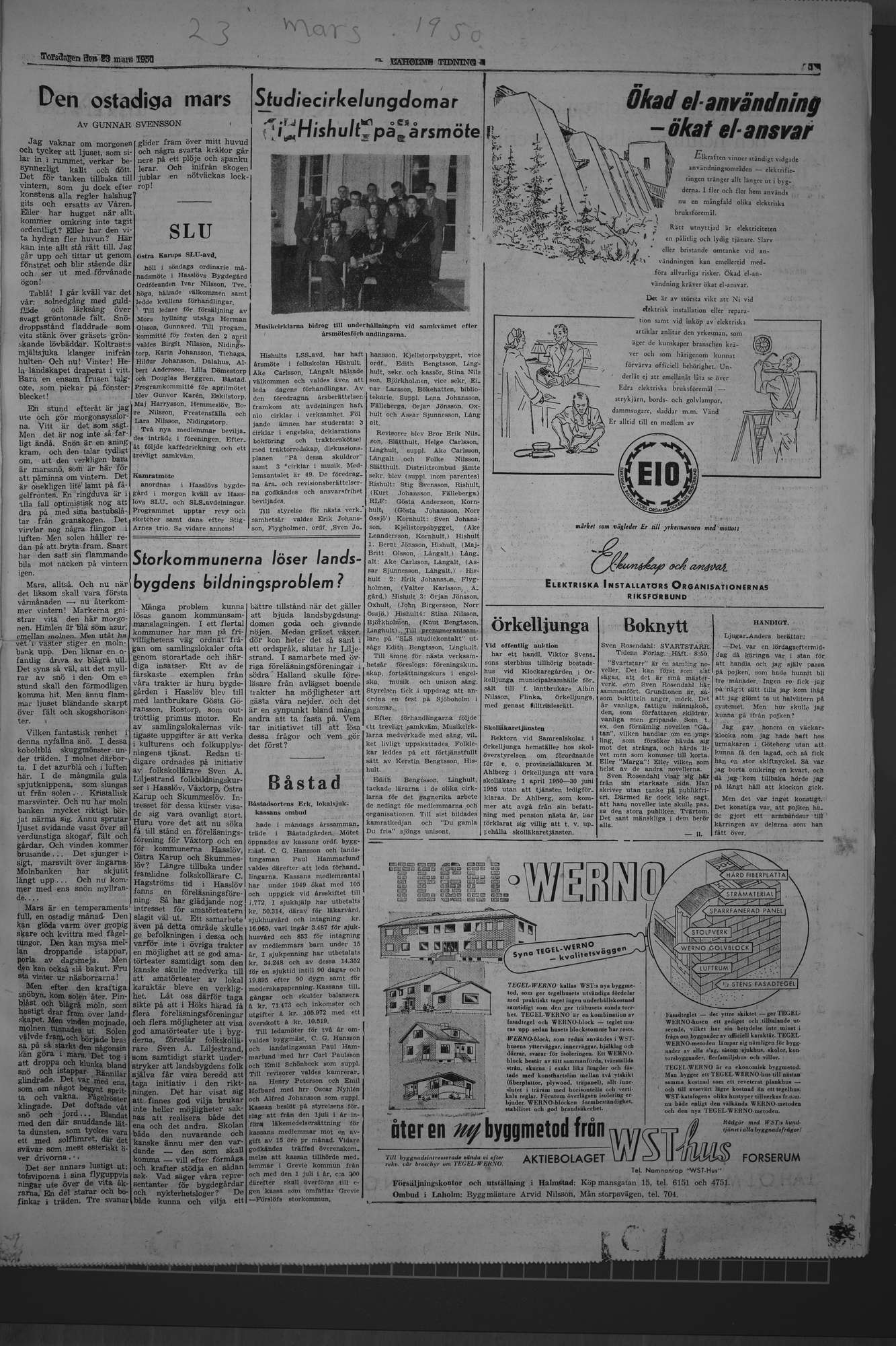 Laholms Tidning Torsdag 23 mars 1950, sida 5