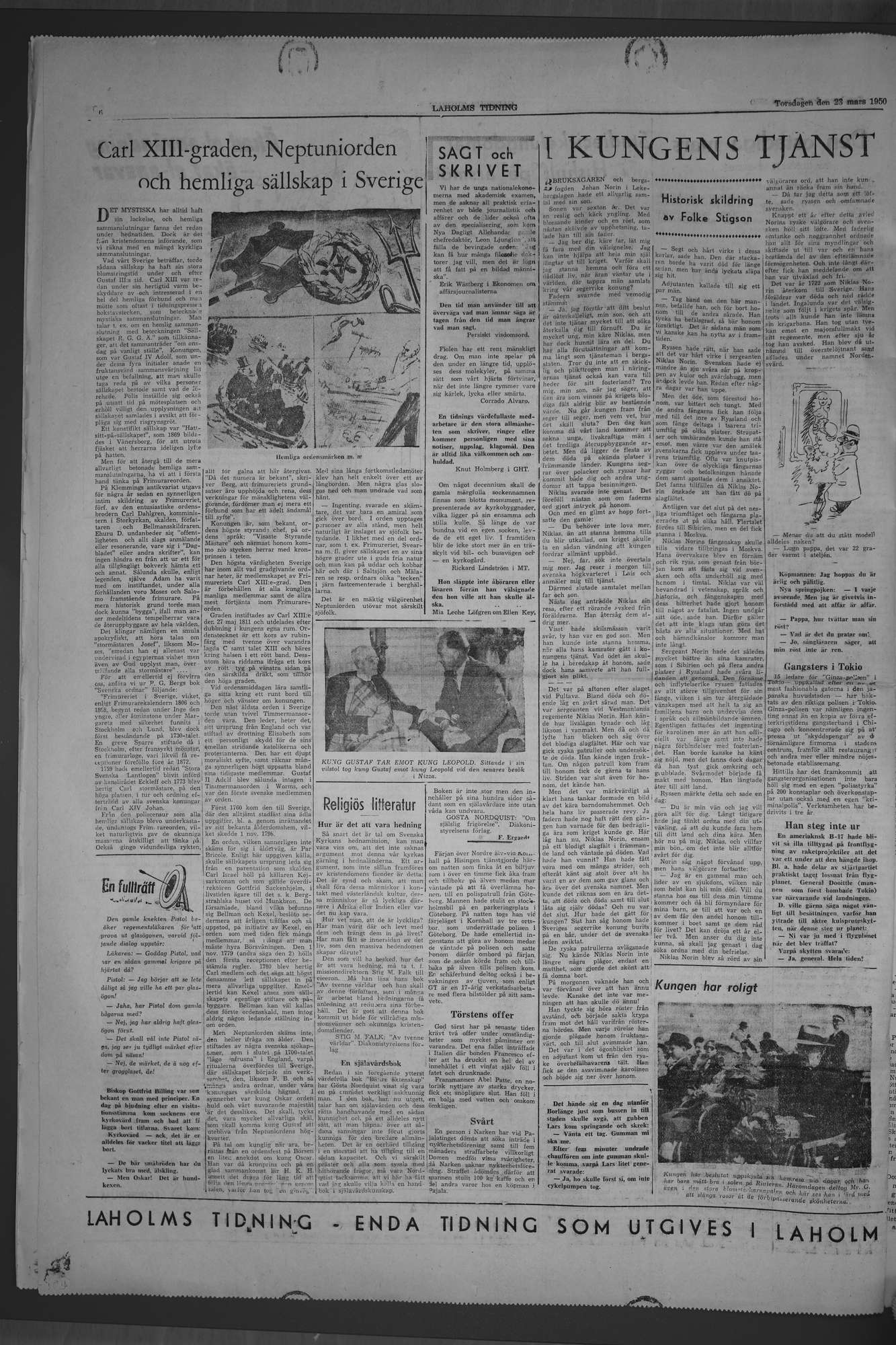 Laholms Tidning Torsdag 23 mars 1950, sida 6