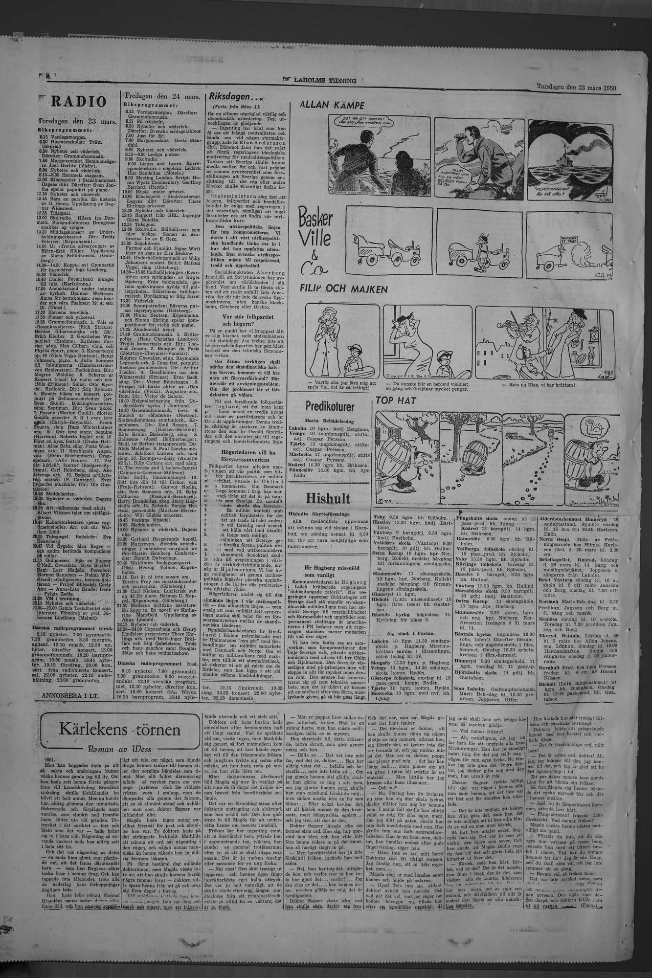 Laholms Tidning Torsdag 23 mars 1950, sida 8