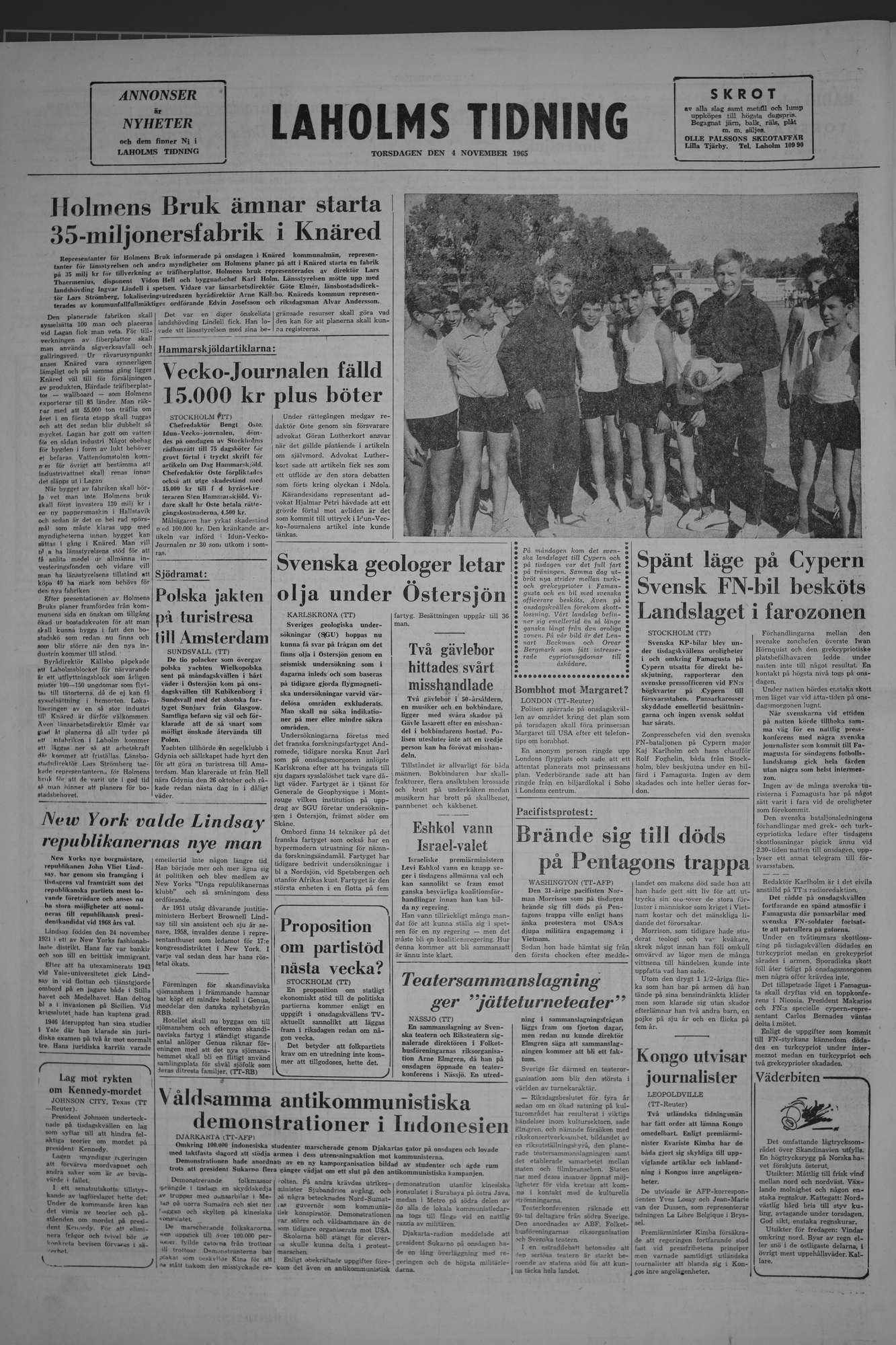 Laholms Tidning Torsdag 4 november 1965, sida 8