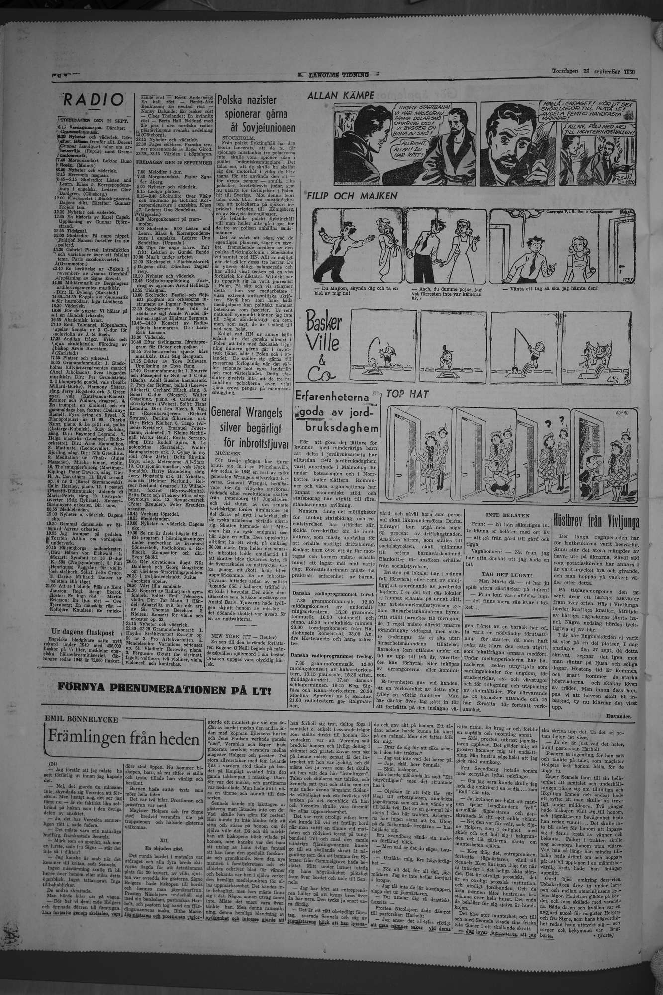 Laholms Tidning Torsdag 28 september 1950, sida 6