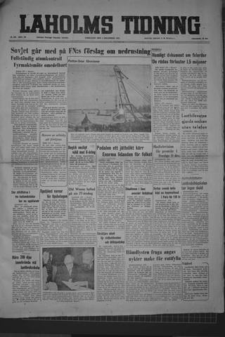 Förstasidan, Lördag 1 december 1951