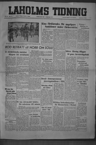 Förstasidan, Torsdag 1 februari 1951