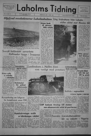 Förstasidan, Torsdag 1 april 1965