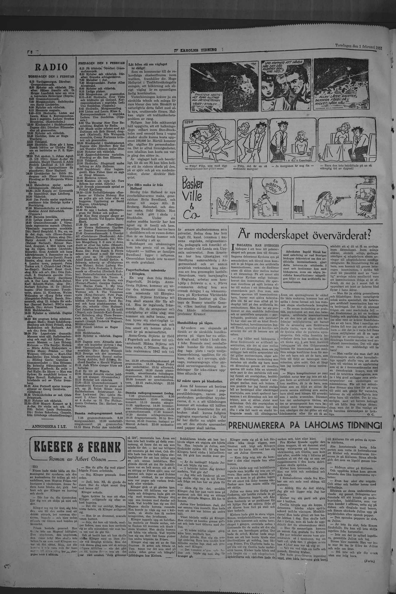 Laholms Tidning Torsdag 1 februari 1951, sida 6