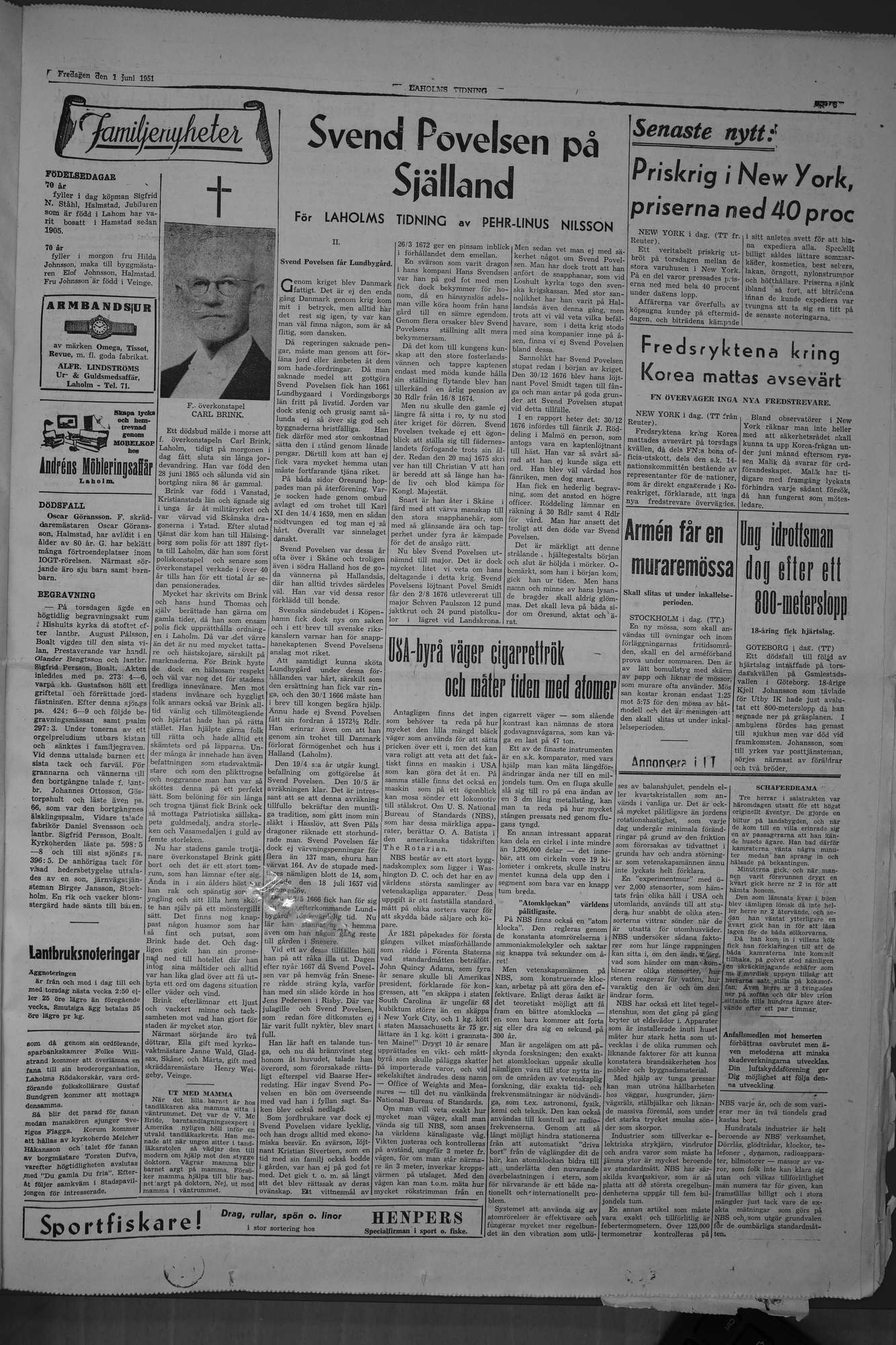 Laholms Tidning Fredag 1 juni 1951, sida 3