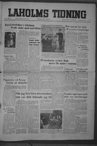Förstasidan, Torsdag 1 mars 1951