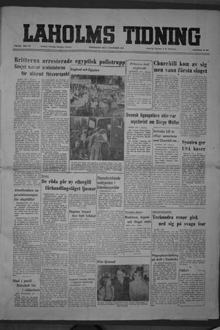 Förstasidan, Torsdag 1 november 1951
