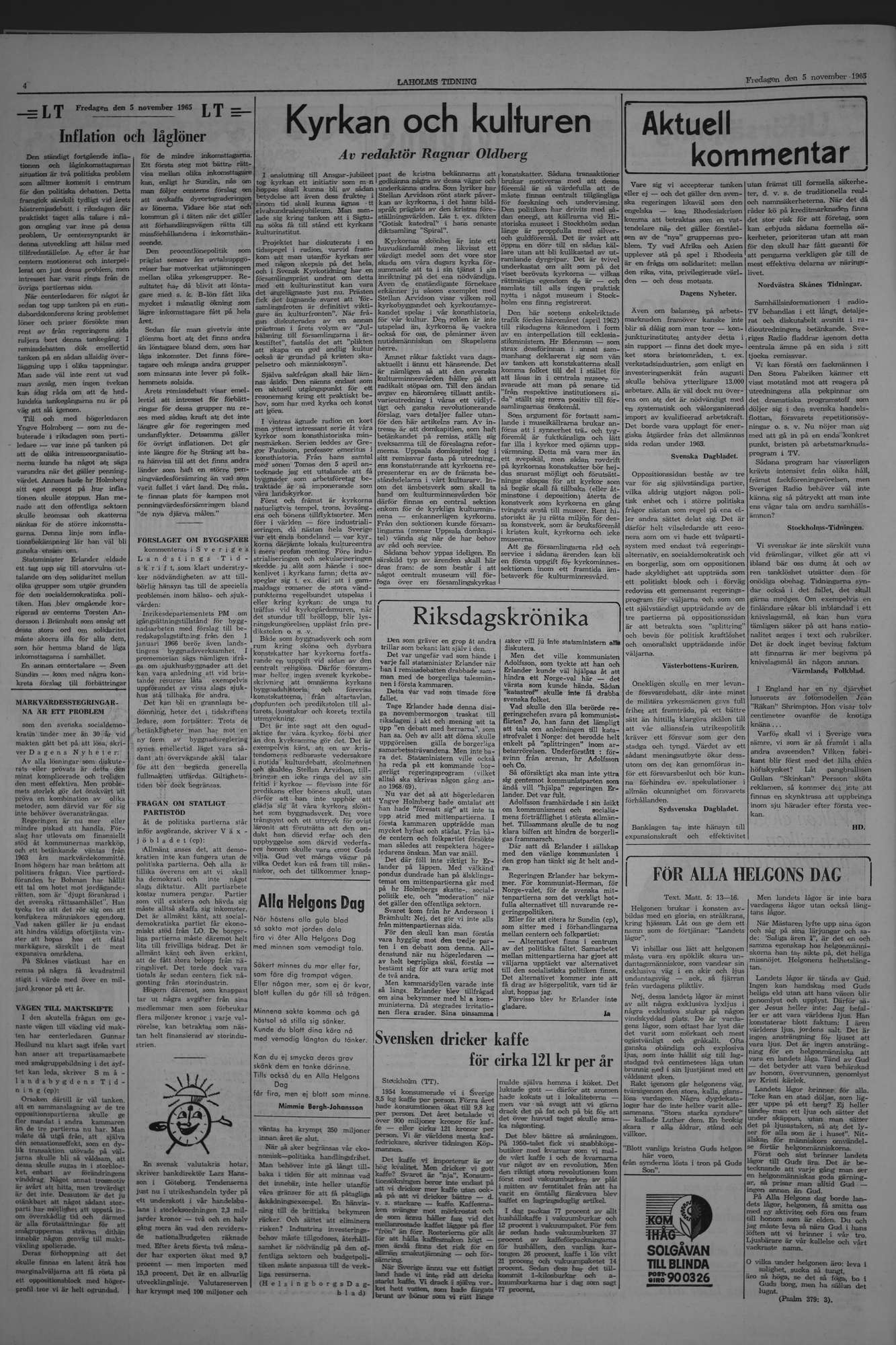 Laholms Tidning Fredag 5 november 1965, sida 4