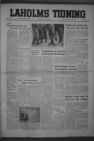 Förstasidan, Måndag 1 oktober 1951