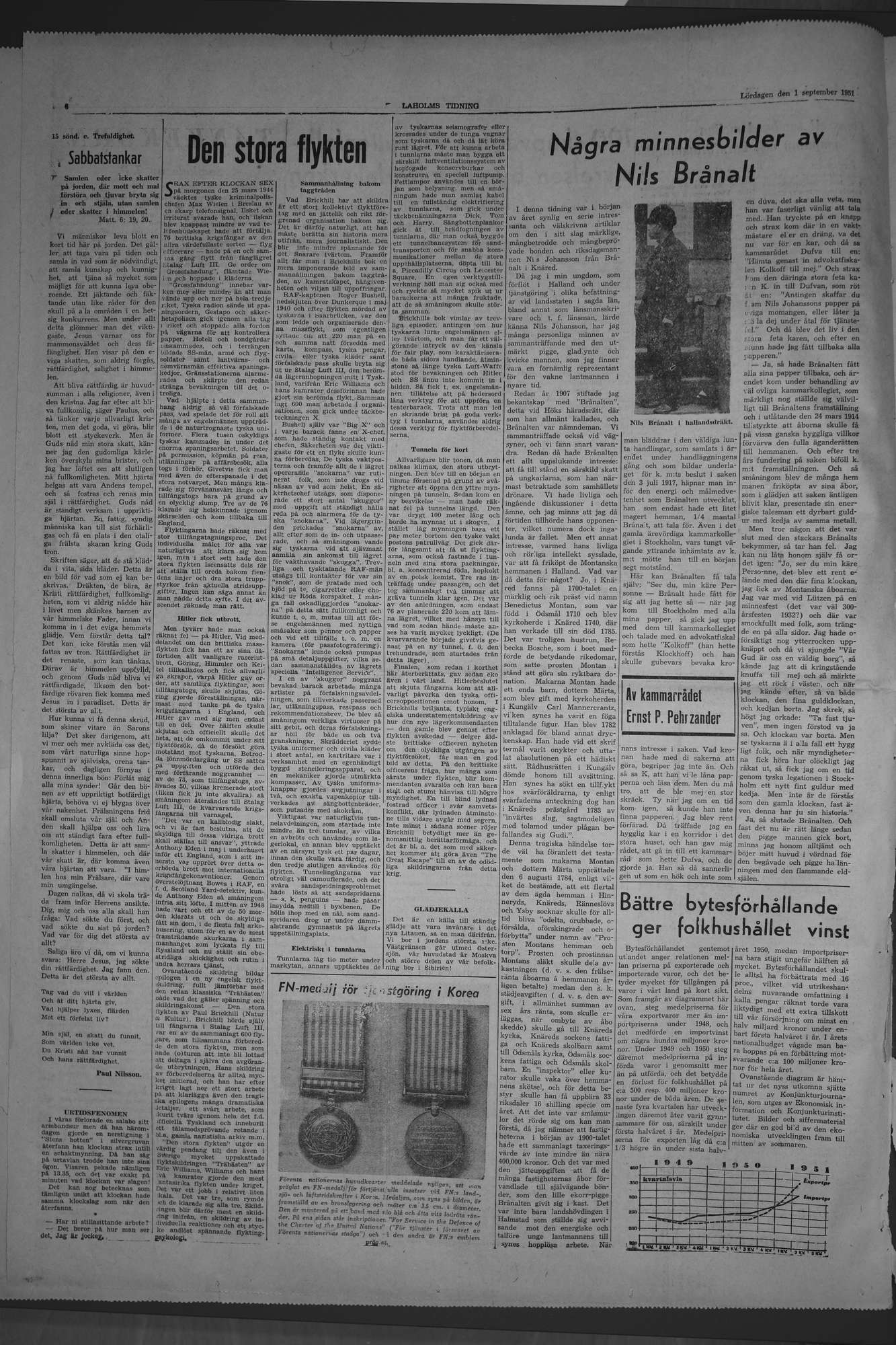 Laholms Tidning Lördag 1 september 1951, sida 6