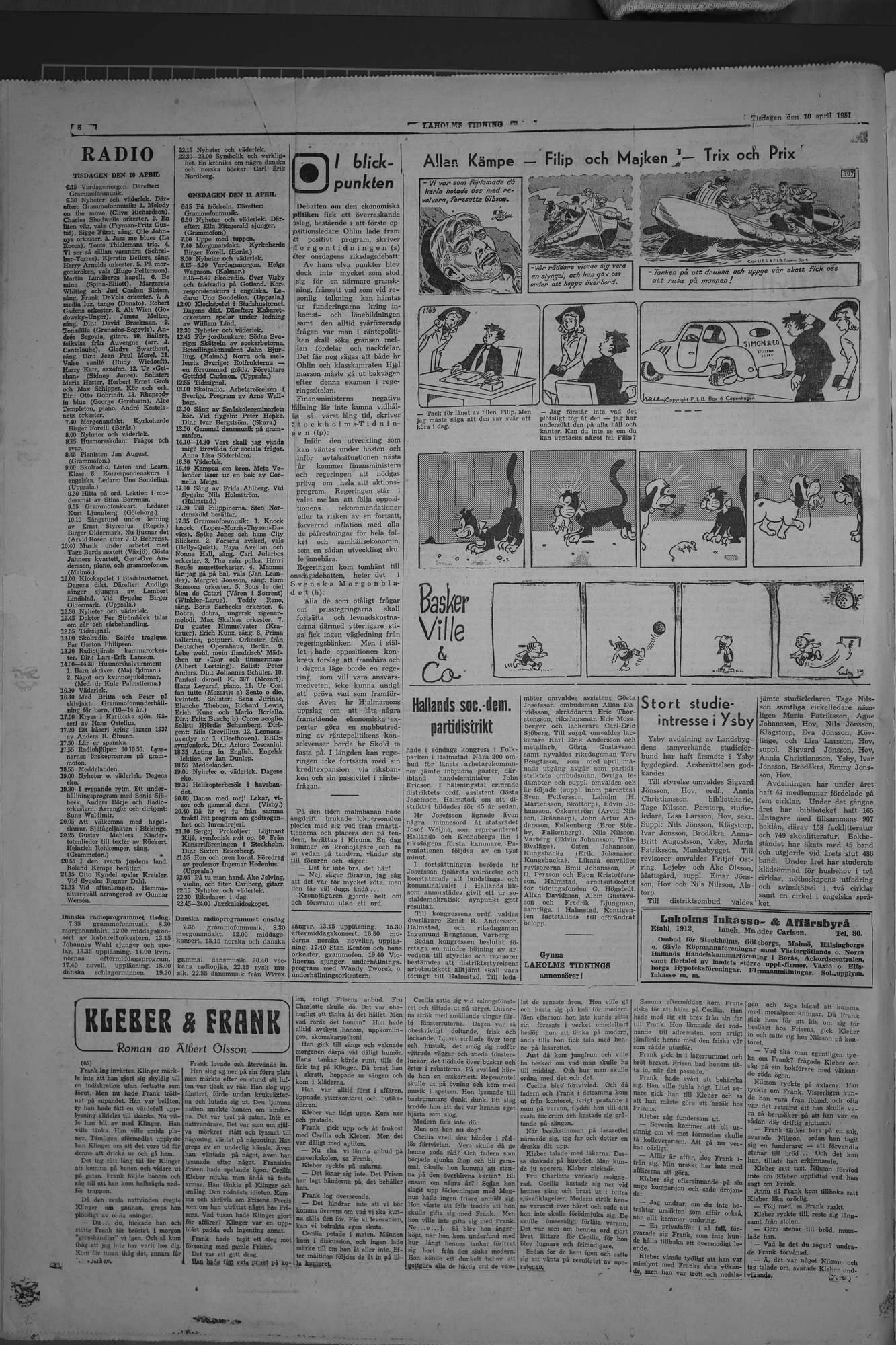 Laholms Tidning Tisdag 10 april 1951, sida 6
