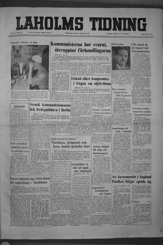 Förstasidan, Fredag 10 augusti 1951