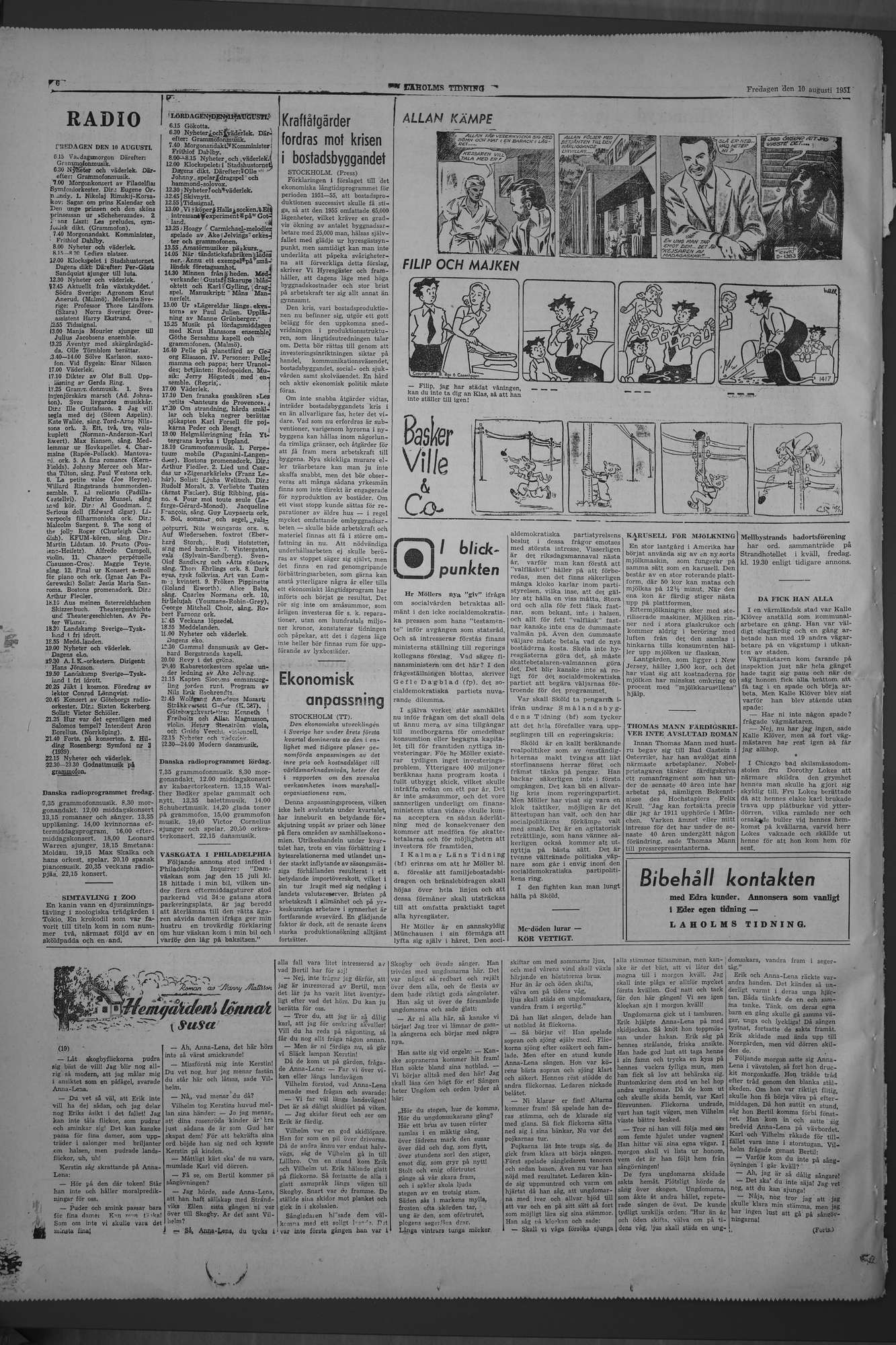 Laholms Tidning Fredag 10 augusti 1951, sida 6