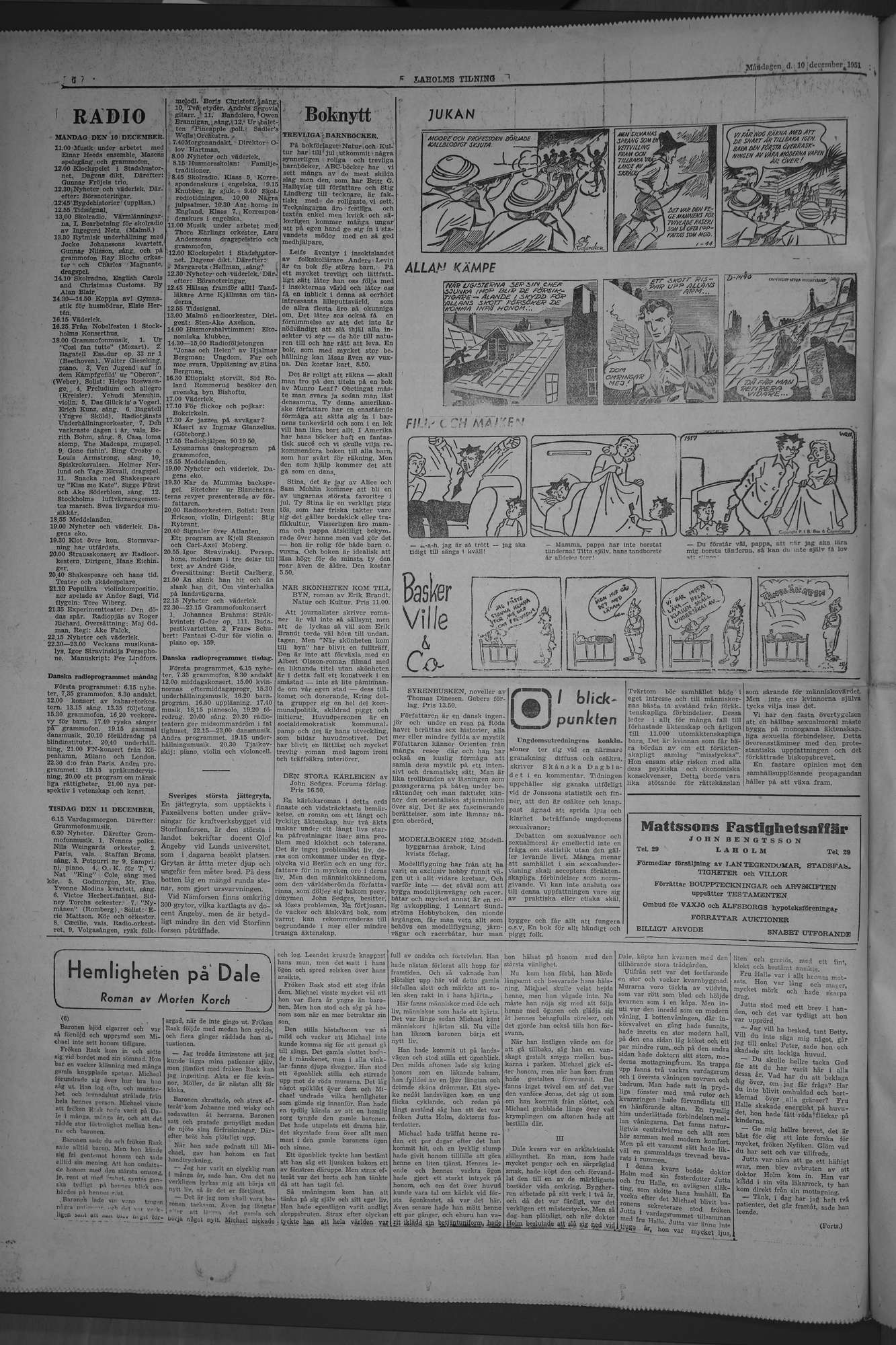 Laholms Tidning Måndag 10 december 1951, sida 6