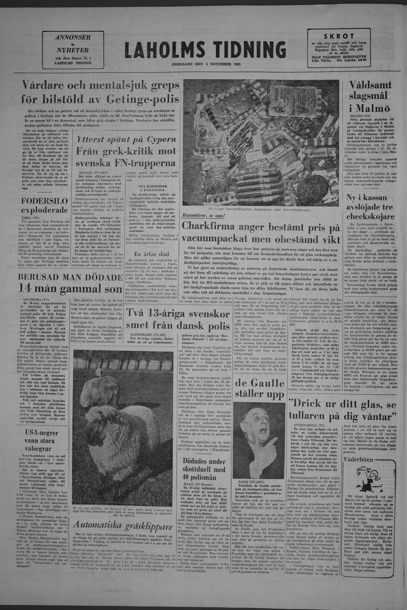 Laholms Tidning Fredag 5 november 1965, sida 8