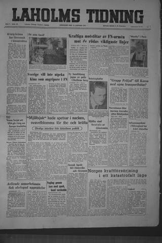 Förstasidan, Onsdag 10 januari 1951