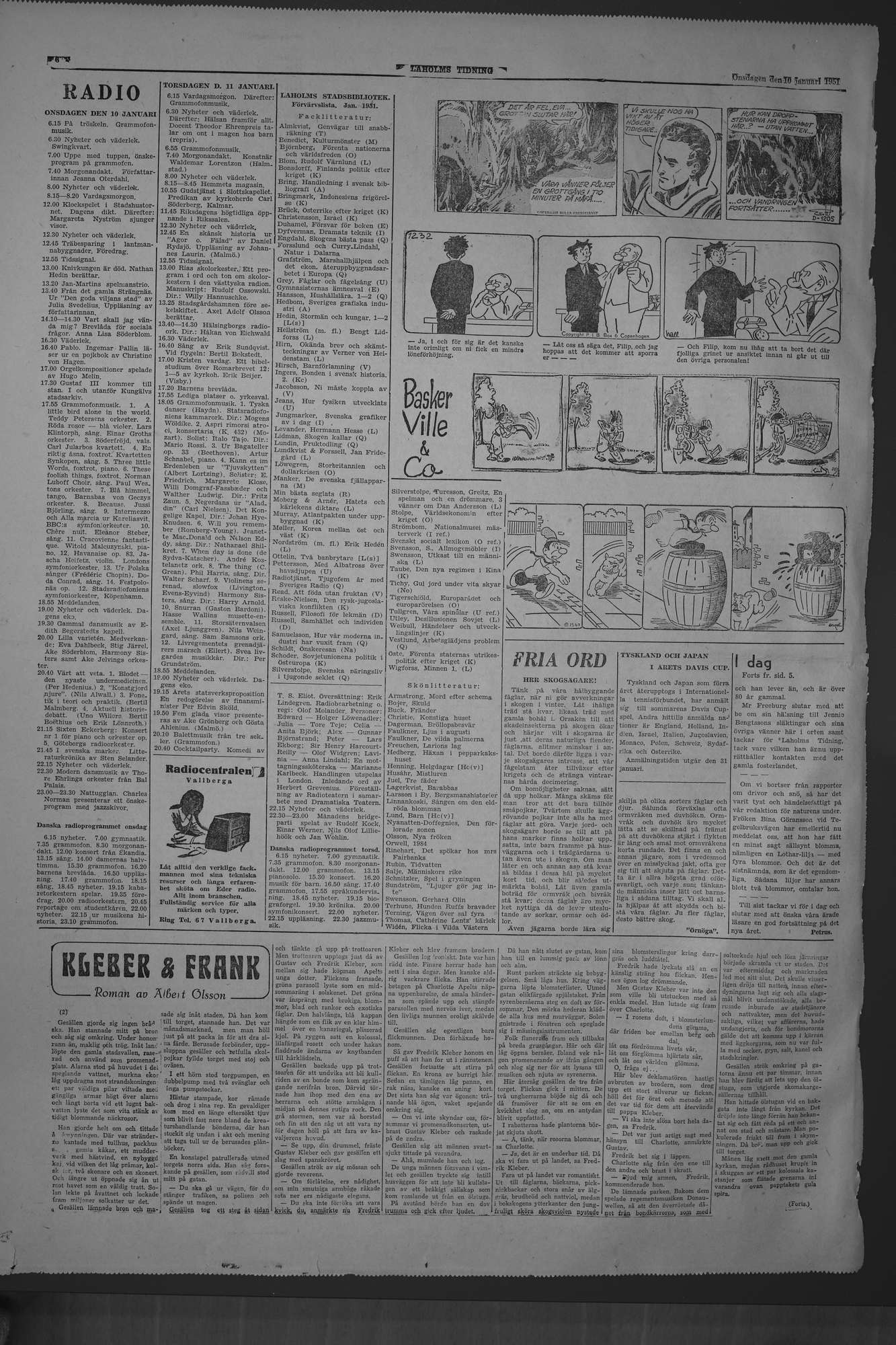 Laholms Tidning Onsdag 10 januari 1951, sida 6