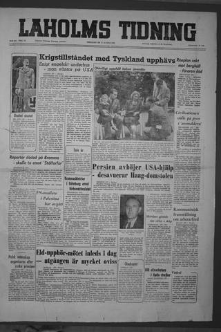 Förstasidan, Tisdag 10 juli 1951