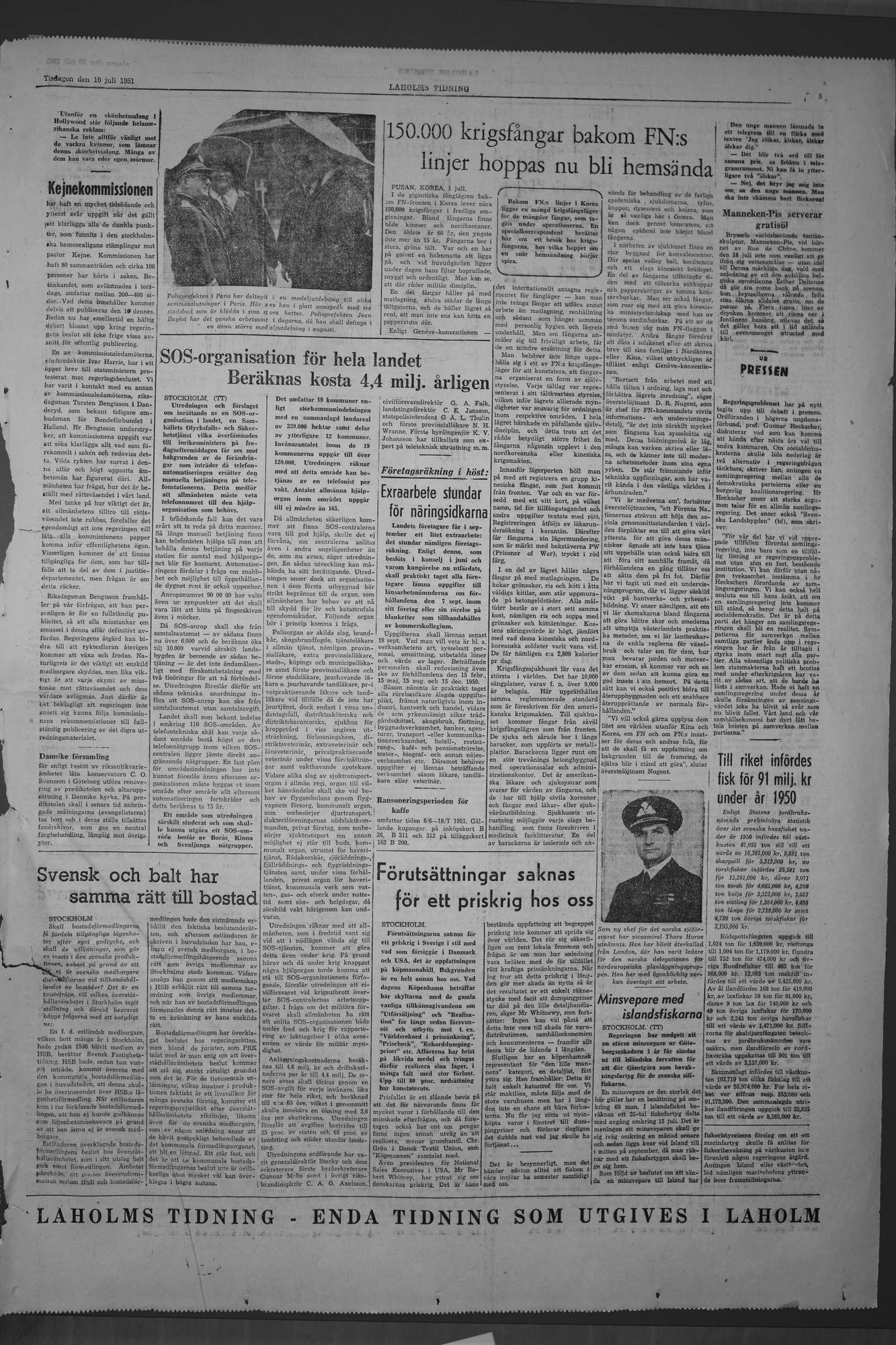 Laholms Tidning Tisdag 10 juli 1951, sida 5