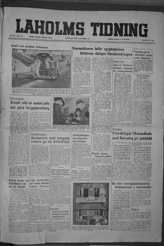 Förstasidan, Onsdag 10 oktober 1951