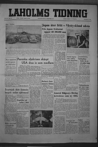 Förstasidan, Måndag 10 september 1951