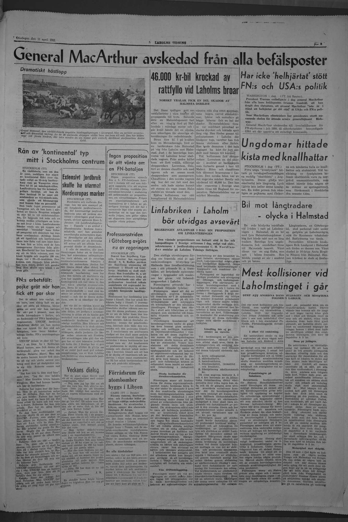 Laholms Tidning Onsdag 11 april 1951, sida 3