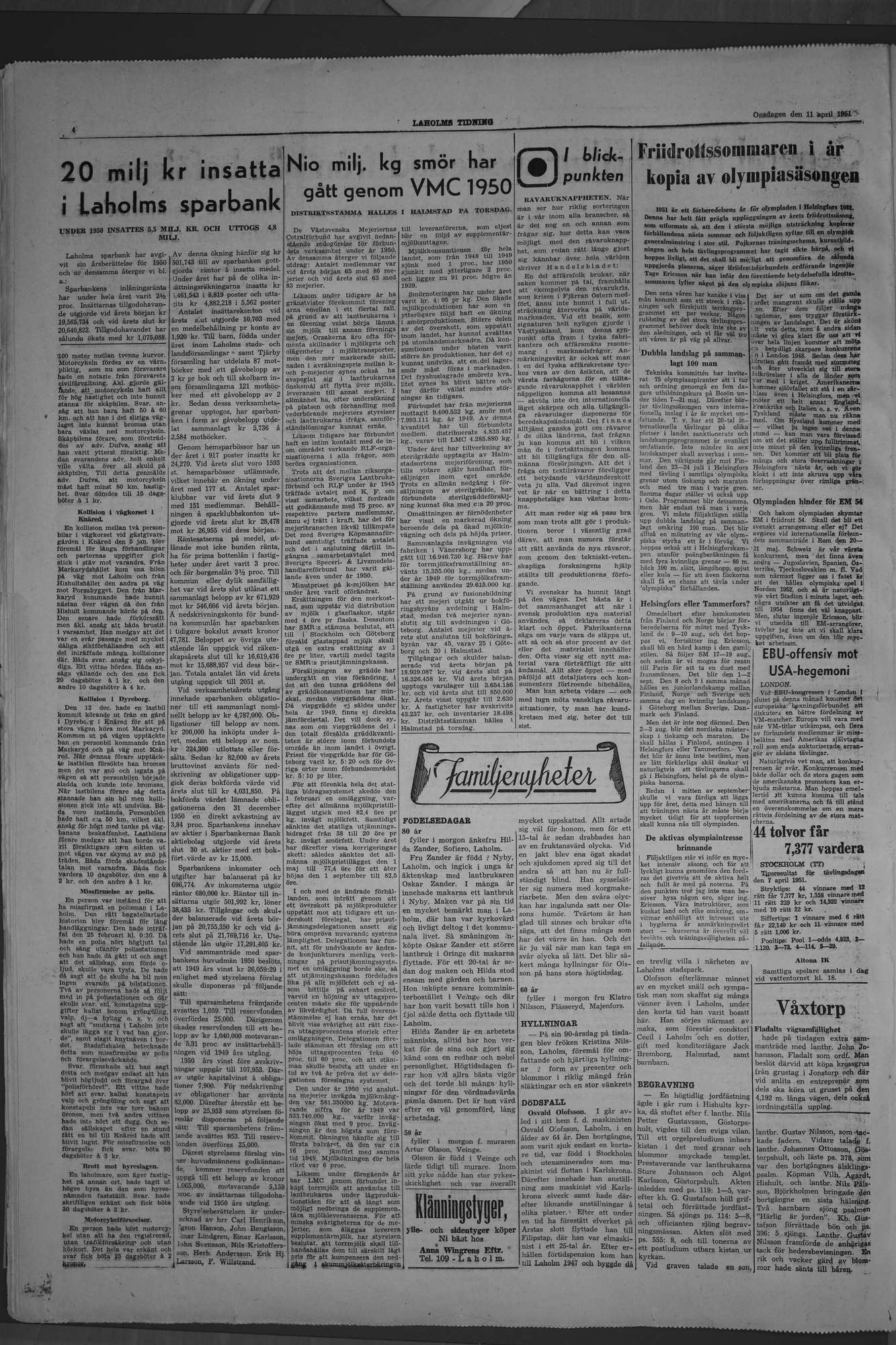 Laholms Tidning Onsdag 11 april 1951, sida 4