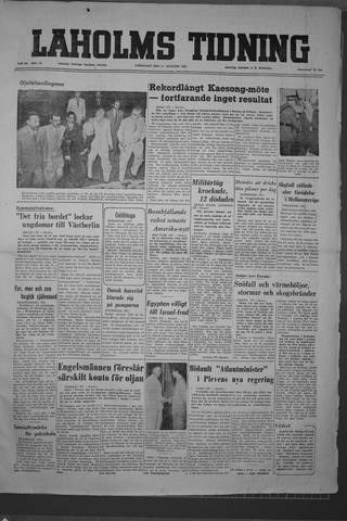 Förstasidan, Lördag 11 augusti 1951