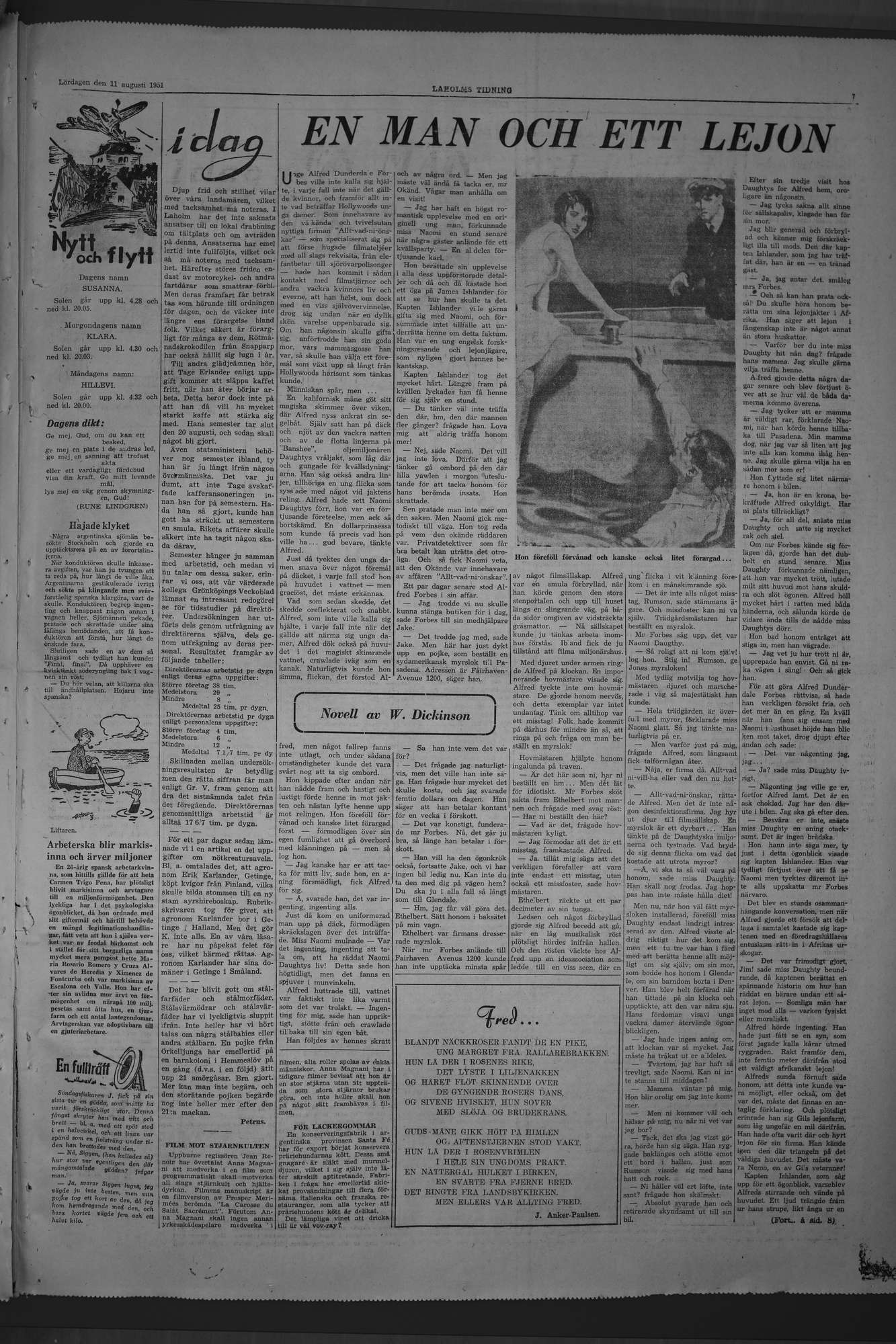 Laholms Tidning Lördag 11 augusti 1951, sida 7