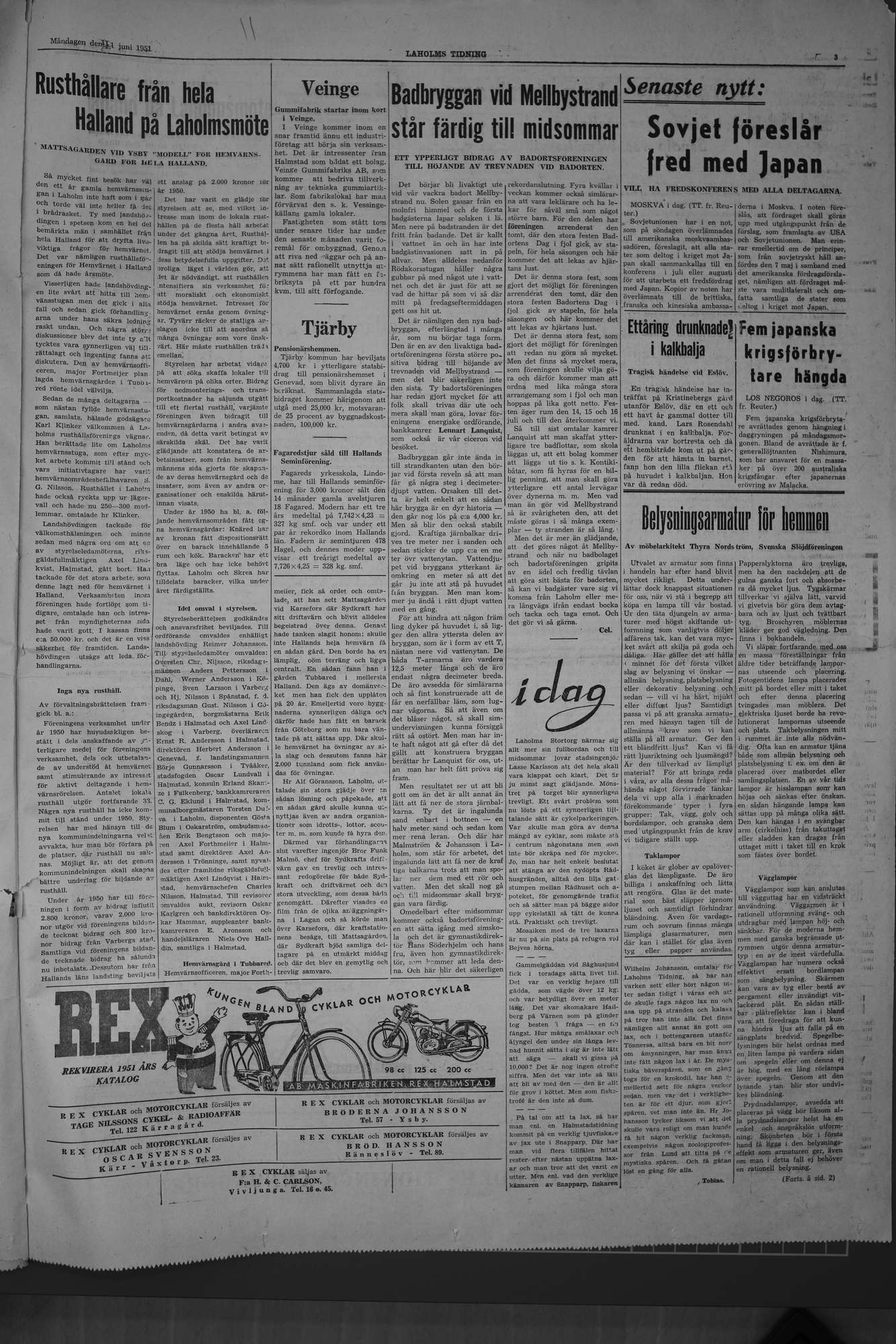 Laholms Tidning Måndag 11 juni 1951, sida 3