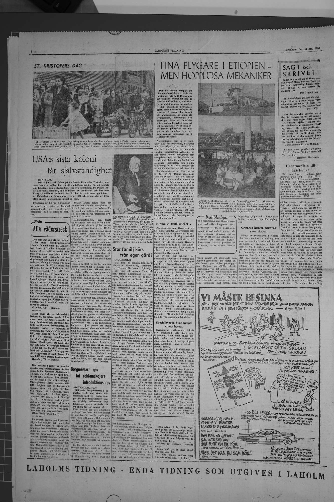Laholms Tidning Fredag 11 maj 1951, sida 6