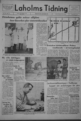 Förstasidan, Tisdag 9 november 1965