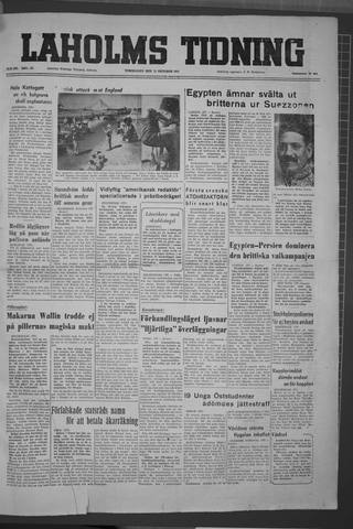 Förstasidan, Torsdag 11 oktober 1951