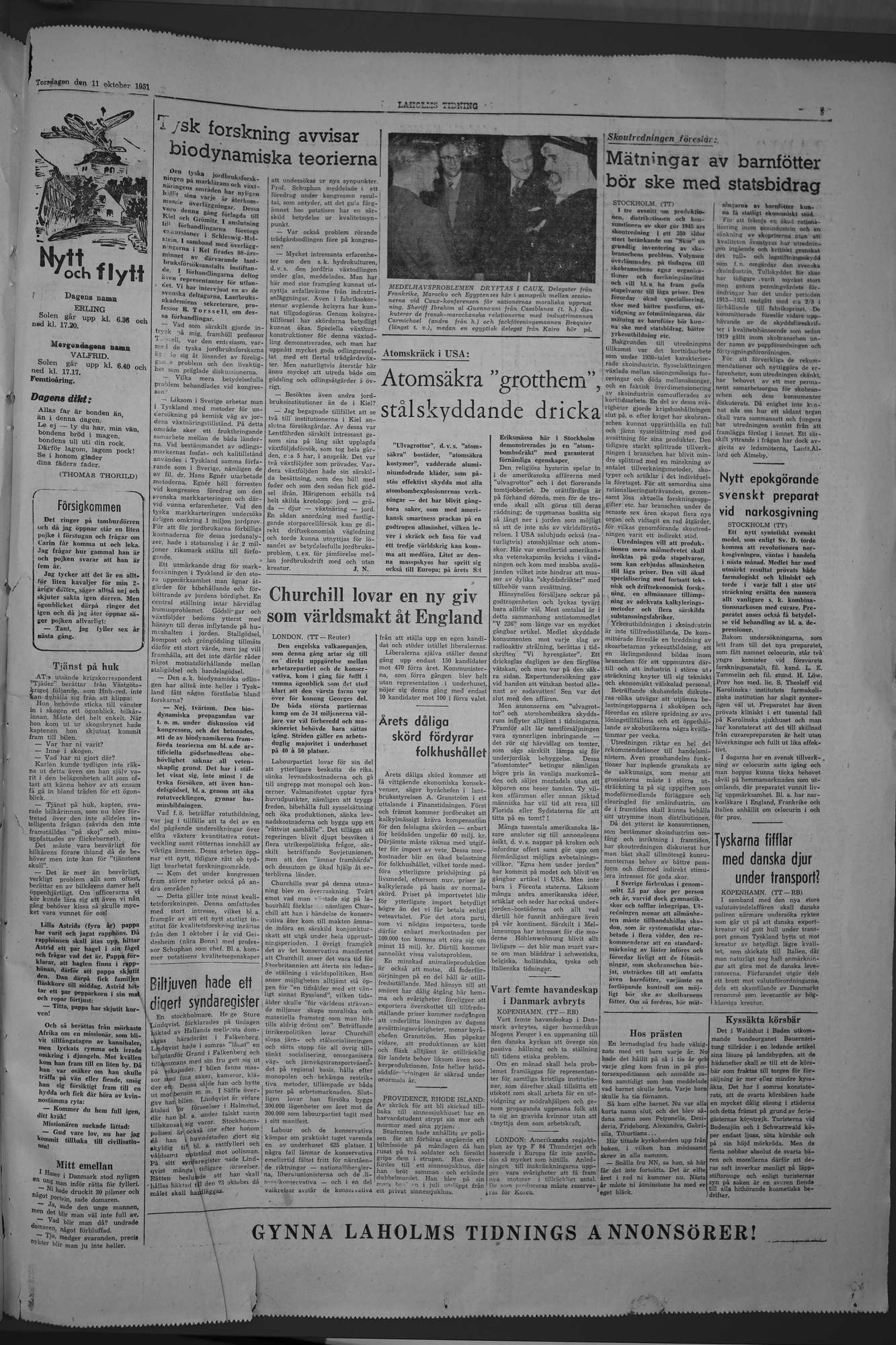 Laholms Tidning Torsdag 11 oktober 1951, sida 5