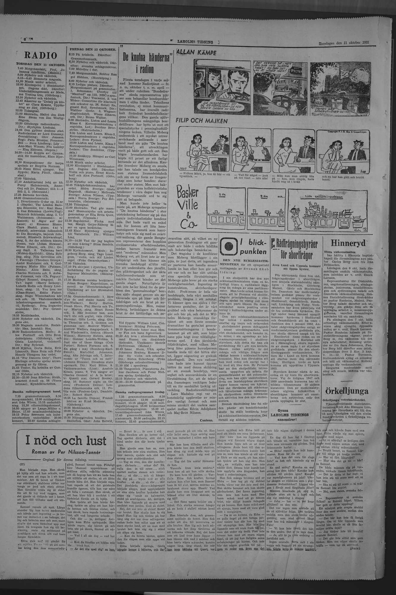 Laholms Tidning Torsdag 11 oktober 1951, sida 6