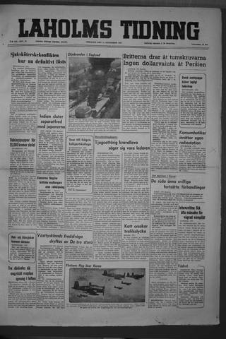 Förstasidan, Tisdag 11 september 1951