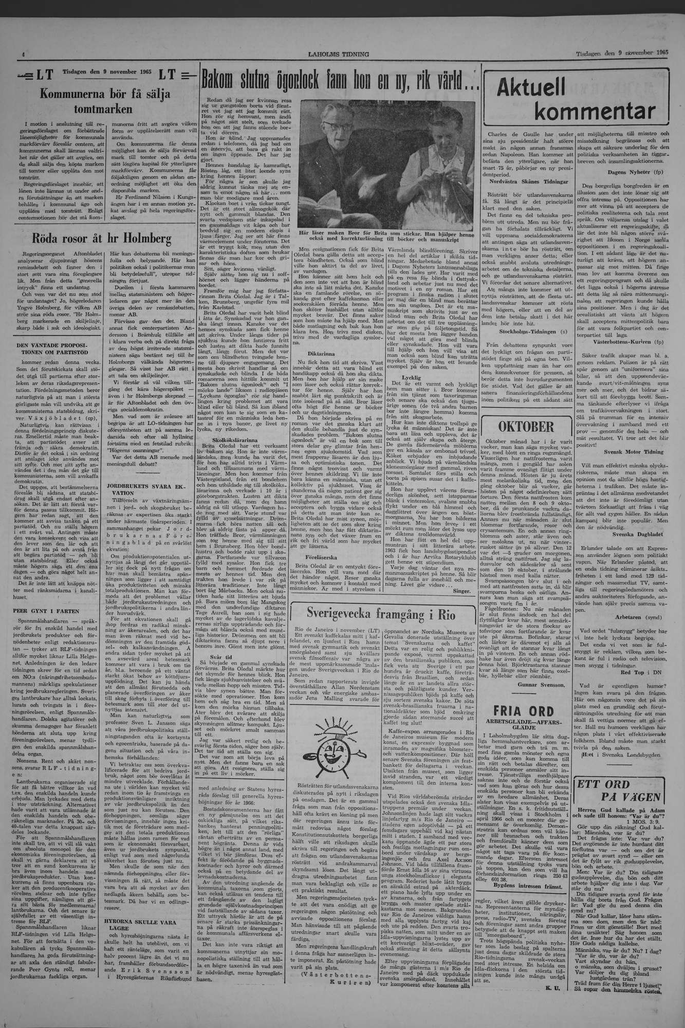 Laholms Tidning Tisdag 9 november 1965, sida 4