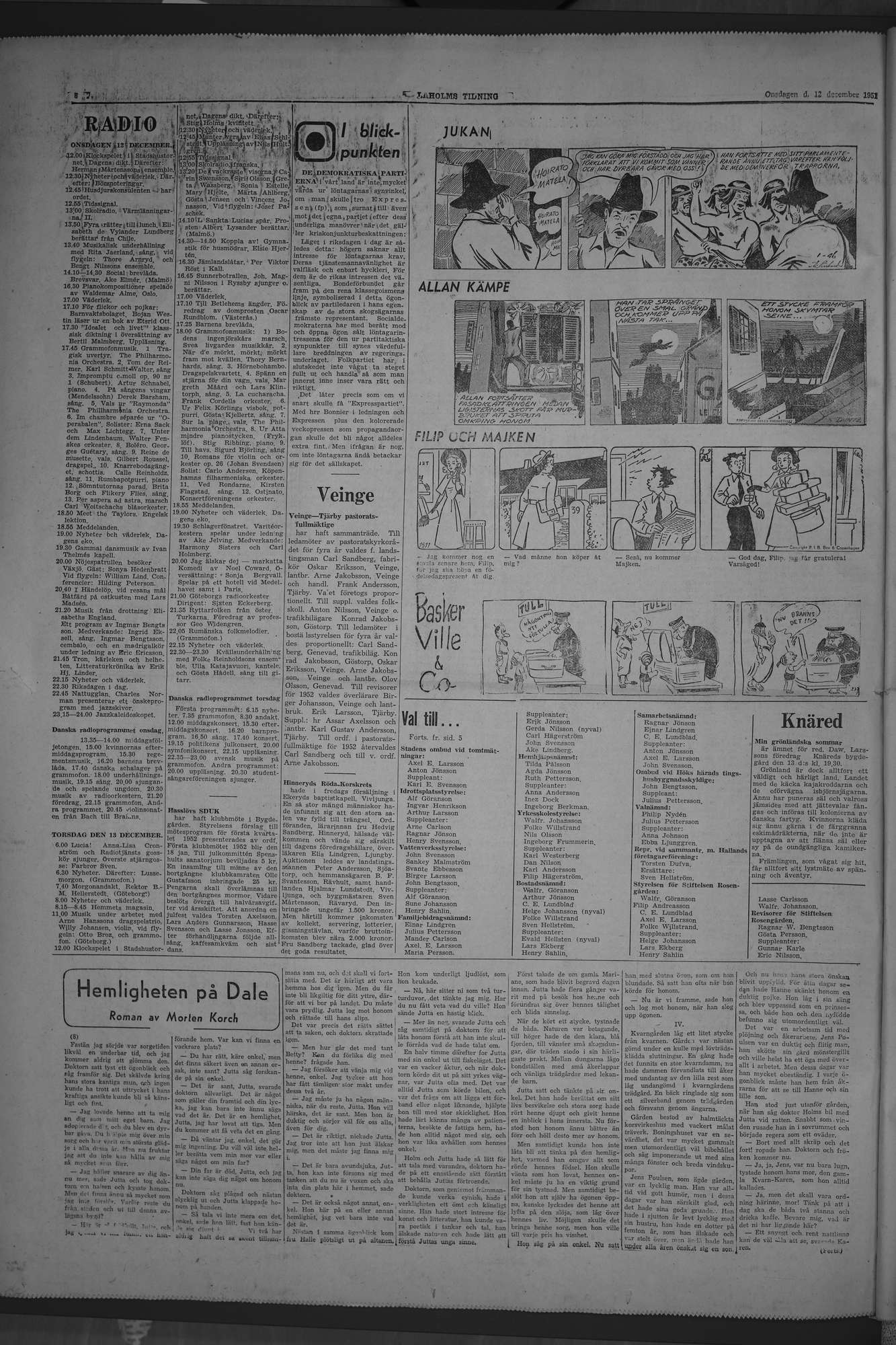 Laholms Tidning Onsdag 12 december 1951, sida 8