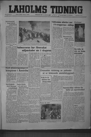 Förstasidan, Fredag 12 januari 1951